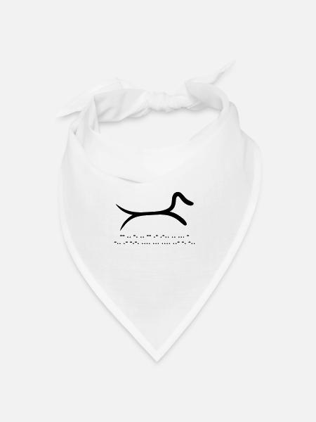 Dackel mit Morsecode - Bandana Dreieckstuch - Weiß