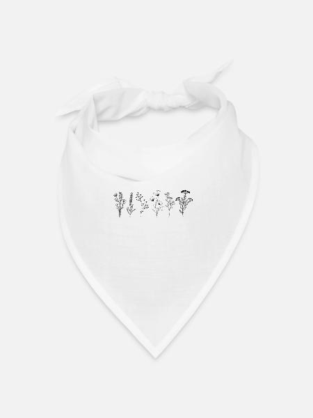 Wildblumen-Strauß - Bandana Dreieckstuch - Weiß