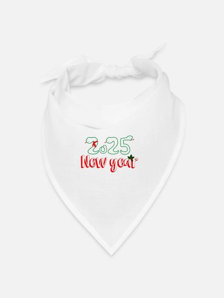 New Year Snake - Bandana Dreieckstuch - Weiß