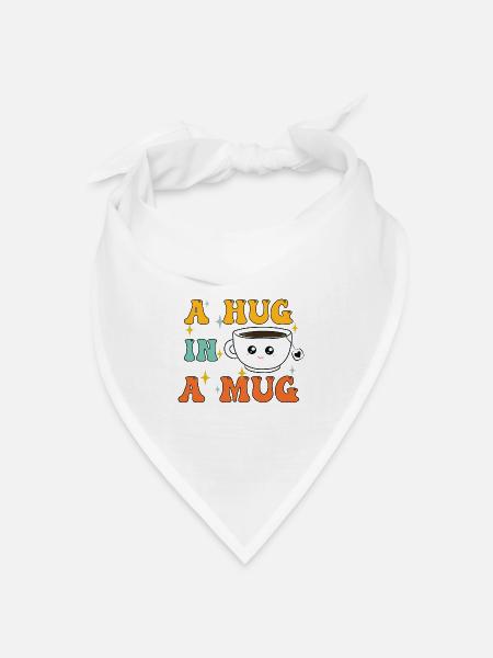 Umarmung in einer Tasse Teeliebhaber - Bandana Dreieckstuch - Weiß