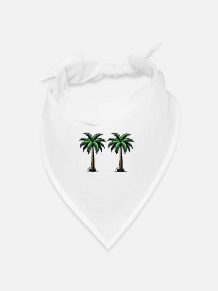 palmen - Bandana Dreieckstuch - Weiß