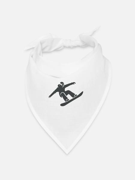 snowboarder - Bandana Dreieckstuch - Weiß