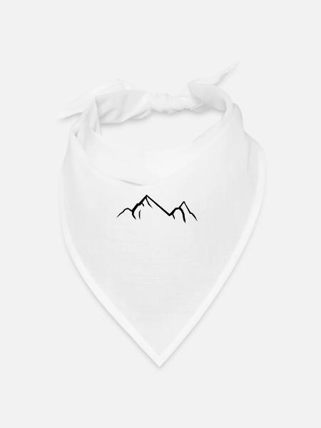 berge - Bandana Dreieckstuch - Weiß
