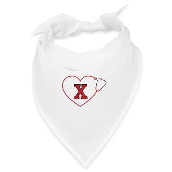 Buchstabe x Stethoskop - Bandana Dreieckstuch - Weiß - Vorne