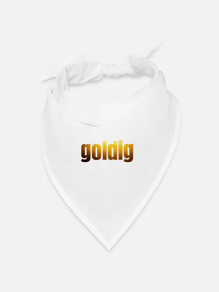 goldene Schrift goldig - Bandana Dreieckstuch - Weiß