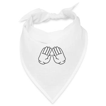 comic hände 02 - Bandana Dreieckstuch - Weiß - Vorne
