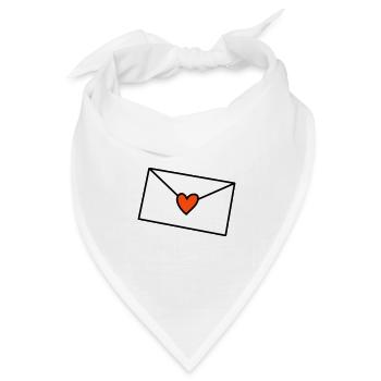 Brief Herz dreifarbig - Bandana Dreieckstuch - Weiß - Vorne