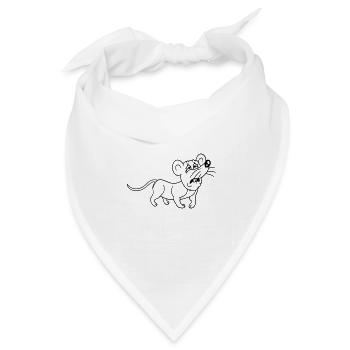 Maus Erschöpft Traurig Verzweifelt Müde Leidet Süß - Bandana Dreieckstuch - Weiß - Vorne