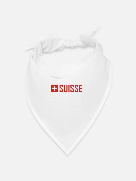 Schweiz - Flagge - Schwiiz - Suisse - Switzerland - Bandana Dreieckstuch - Weiß