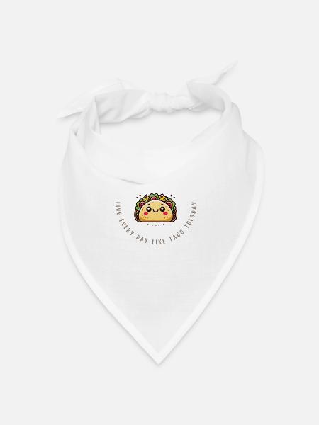 Everyday Is Taco Tuesday – Funny Food Shirt - Bandana Dreieckstuch - Weiß