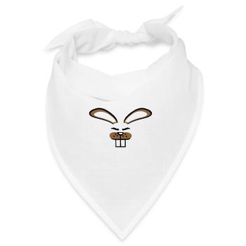Hase Kaninchen Häschen Cartoon Kleintier niedlich - Bandana Dreieckstuch - Weiß - Vorne