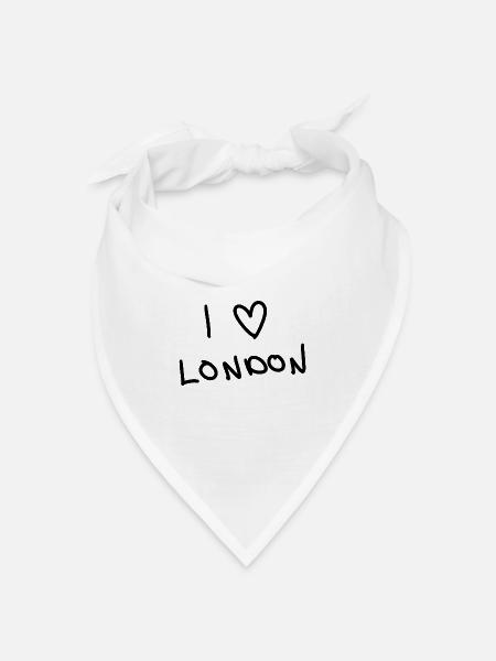 I love London - Bandana Dreieckstuch - Weiß