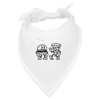 burger pizza comic - Bandana Dreieckstuch - Weiß - Vorne