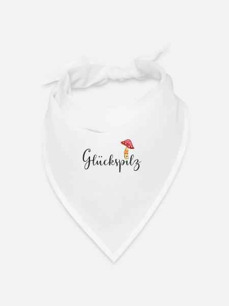 Glückspilz - Bandana Dreieckstuch - Weiß