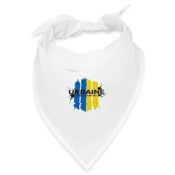 Ukraine Freie Landesflagge Kunst - Bandana Dreieckstuch - Weiß - Vorne