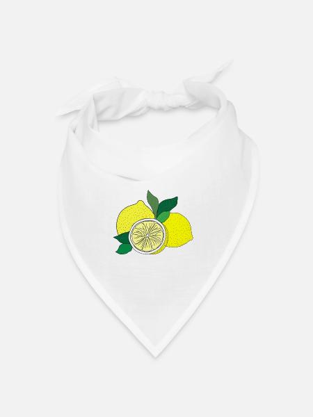 Citrus Print - Bandana Dreieckstuch - Weiß
