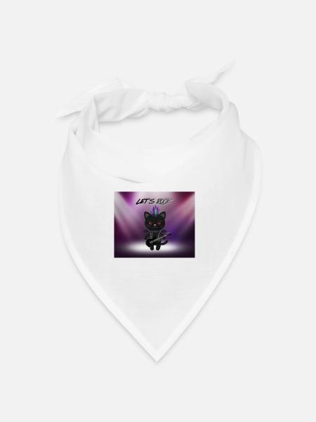 Heavy Metal Katze  - Bandana Dreieckstuch - Weiß
