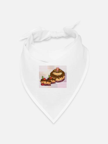 Kuchen - Bandana Dreieckstuch - Weiß