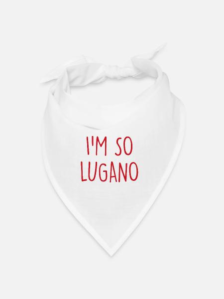 Lugano Switzerland Schweiz - Bandana Dreieckstuch - Weiß