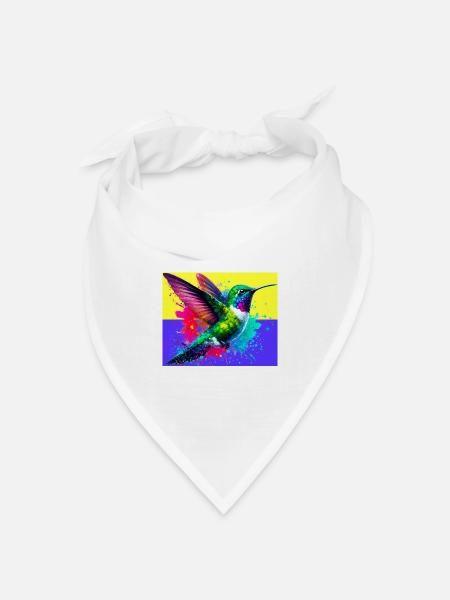Kolibri - Bandana Dreieckstuch - Weiß