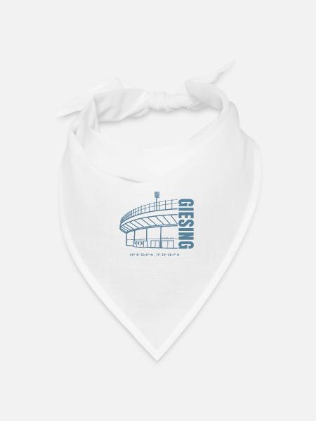 Stadion Print Grünwalder - Bandana Dreieckstuch - Weiß