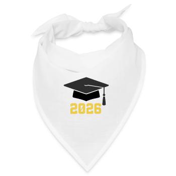 Doktorhut Abschluss 2026 - Bandana Dreieckstuch - Weiß - Vorne