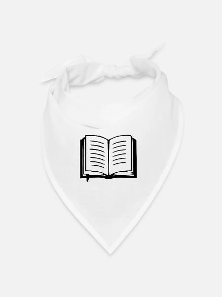 Buch Bücher lesen Geschenk - Bandana Dreieckstuch - Weiß