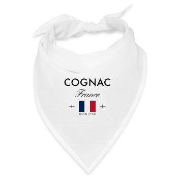 Cognac Frankreich Koordinaten Reise Souvenir - Bandana Dreieckstuch - Weiß - Vorne