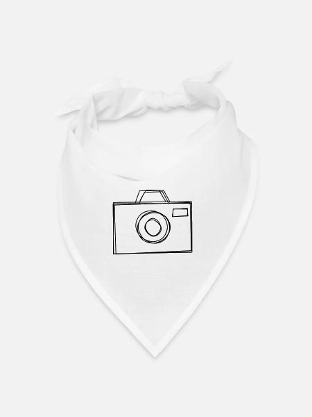 Kamera handgezeichnet - Bandana Dreieckstuch - Weiß