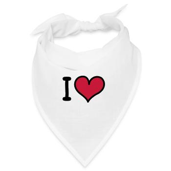 I Heart 3-colors - Bandana Dreieckstuch - Weiß - Vorne