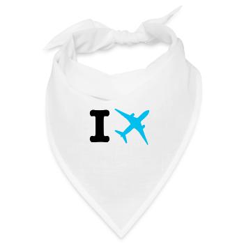 I travel - fliegen - reisen - Bandana Dreieckstuch - Weiß - Vorne