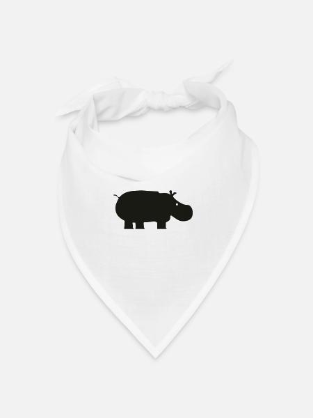 nilpferd - Bandana Dreieckstuch - Weiß