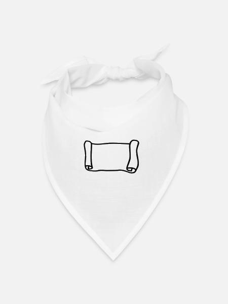 Schriftrolle - Bandana Dreieckstuch - Weiß