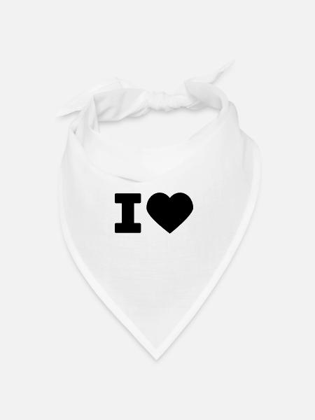 i love - Bandana Dreieckstuch - Weiß