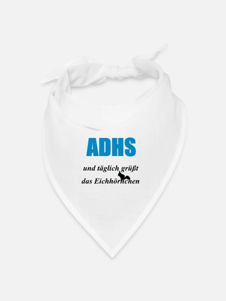 ADHS Eichhörnchen Geschenk - Bandana Dreieckstuch - Weiß