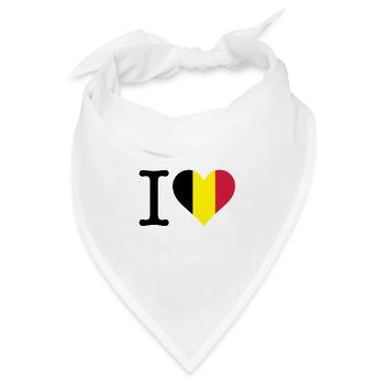 Ich liebe Belgien - Bandana Dreieckstuch - Weiß - Vorne
