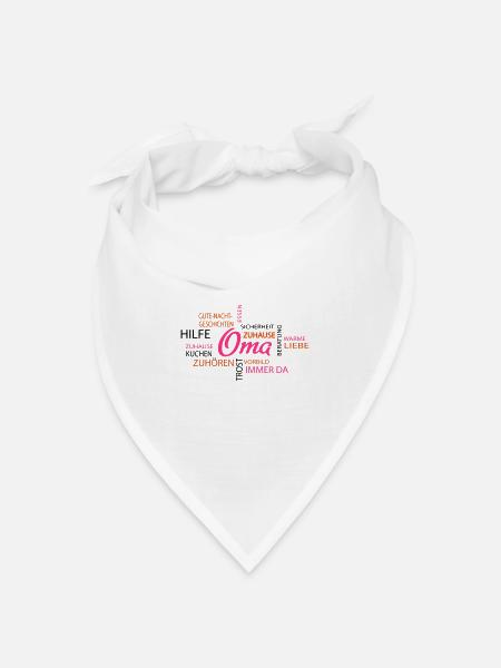 Oma - Bandana Dreieckstuch - Weiß