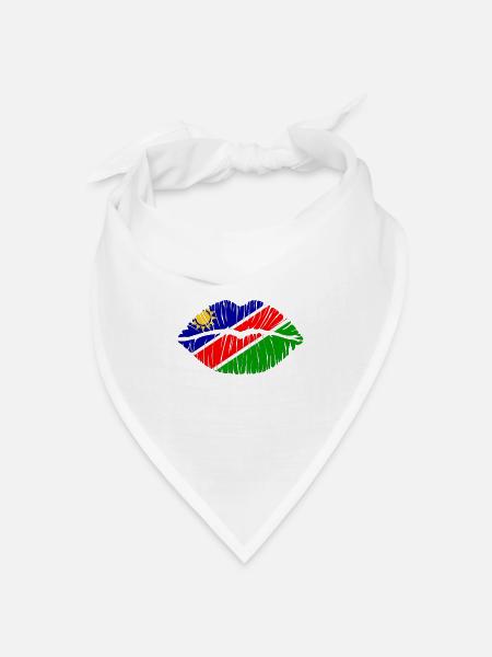 Kuss Namibia - Bandana Dreieckstuch - Weiß