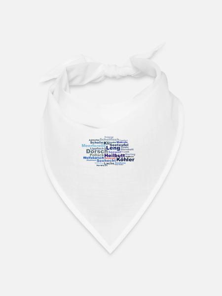 TagCloud Salzwasserfische - Bandana Dreieckstuch - Weiß