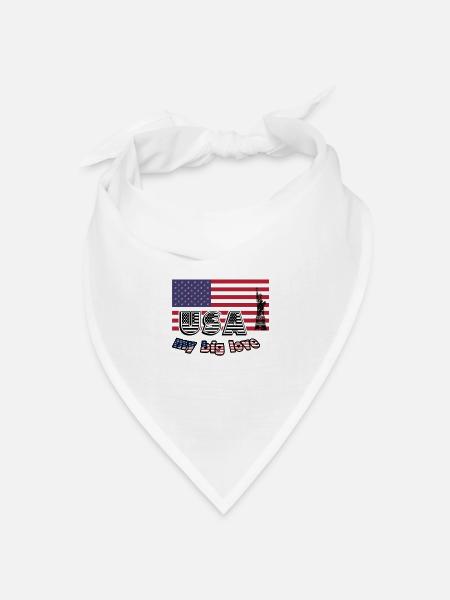 Big Love USA, USA, Liebe, Amerika, Geschenk - Bandana Dreieckstuch - Weiß