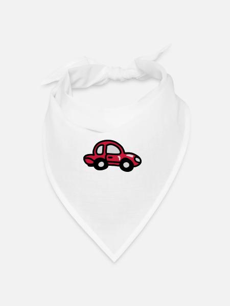 kleines Auto 3 - Bandana Dreieckstuch - Weiß