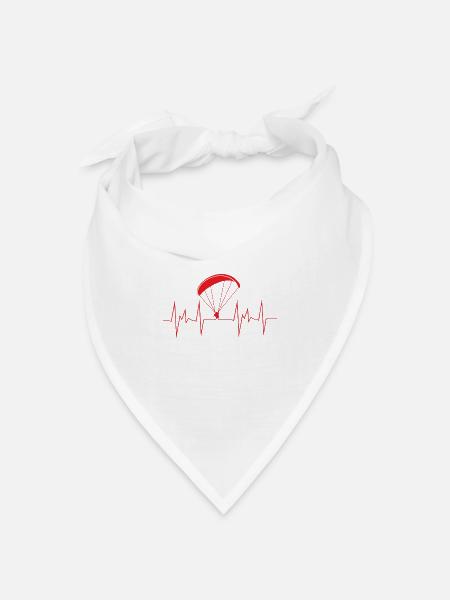 herzschlag gleitschirm - Bandana Dreieckstuch - Weiß