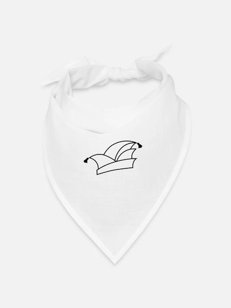 Karneval Narrenkappe 1c - Bandana Dreieckstuch - Weiß