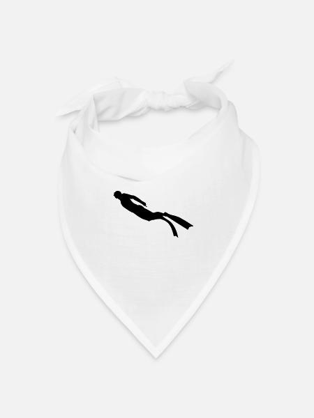 Diver freediving 2 - Bandana Dreieckstuch - Weiß