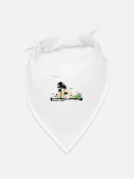 beach - Bandana Dreieckstuch - Weiß