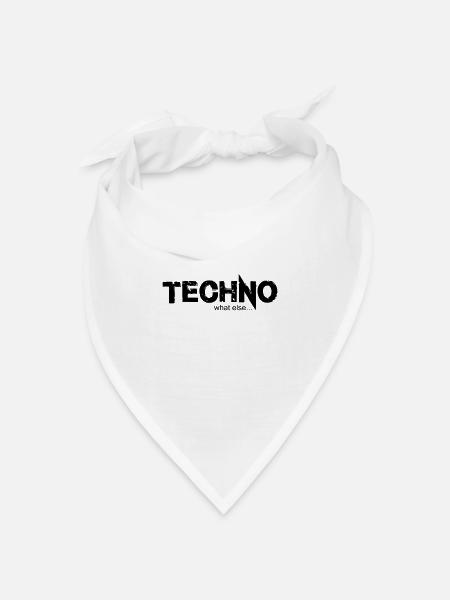 TECHNO what else.... Design 2 - Bandana Dreieckstuch - Weiß