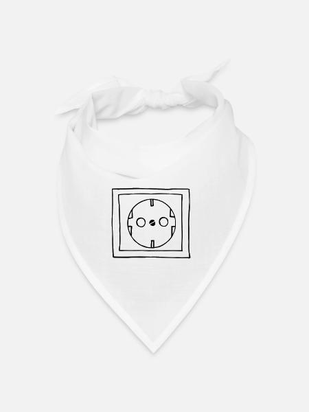 Steckdose - Bandana Dreieckstuch - Weiß