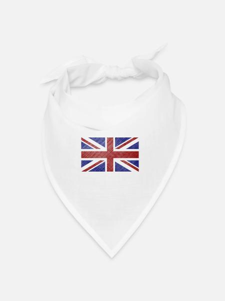Grunge Union Jack-Flagge - Bandana Dreieckstuch - Weiß