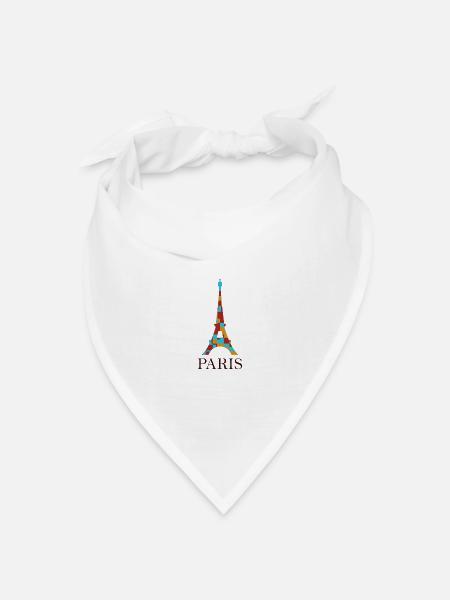 Eiffelturm - Bandana Dreieckstuch - Weiß