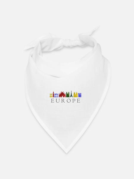 Skyline europa - Bandana Dreieckstuch - Weiß